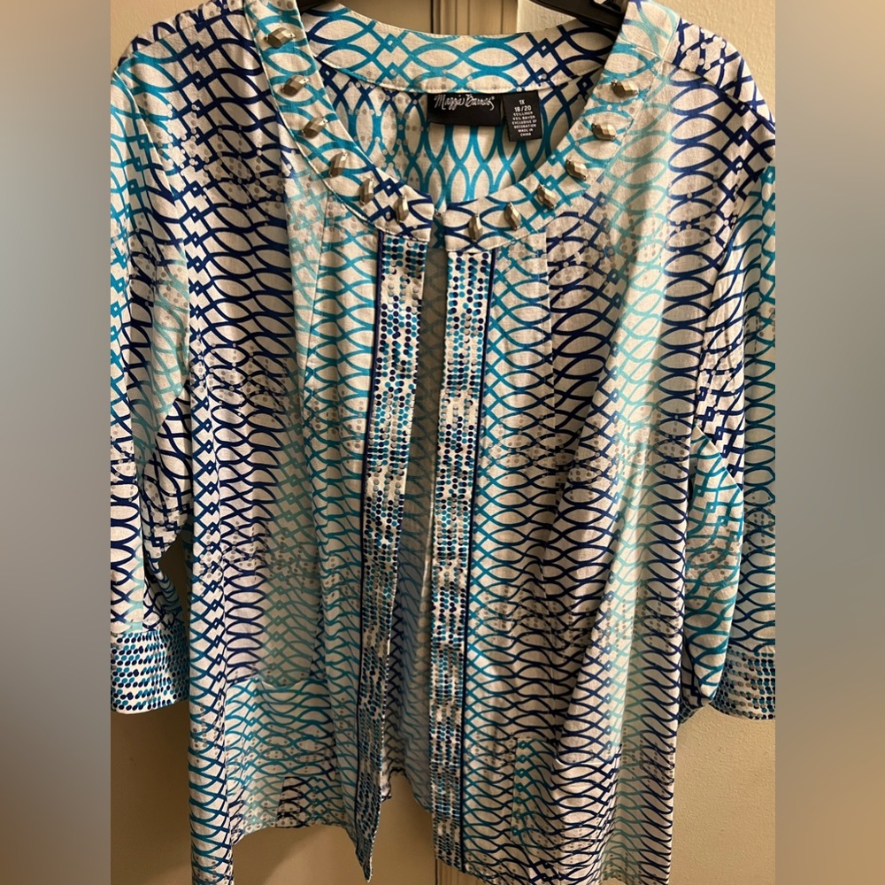 Maggie Barnes linen open front jacket